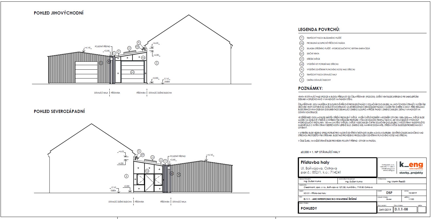 Prováděcí projektová dokumentace výrobní haly