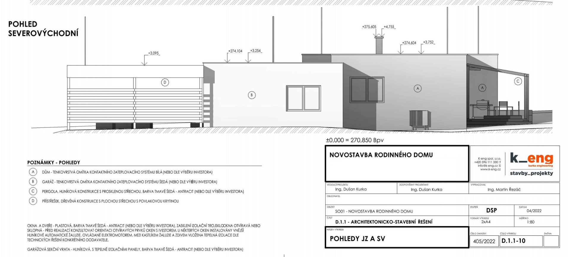 Projektová dokumentace rodinného domu soukromého investora